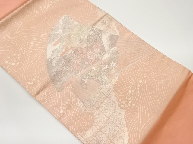 JAPANESE NAGOYA OBI / WOVEN MAPLE LEAVES